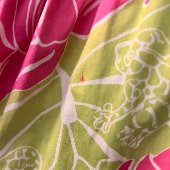 Lilly Pulitzer Pink and Green Floral Midi Dress SZ 4 - Picture 4 of 6